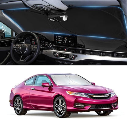 Sun Shade for Honda Accord 9th Gen 2013-2017 Windshield Sunshade fit Accord Accessories Front Window Cover Shield Car Sun Visor Screen Protector Block UV Ray Heat