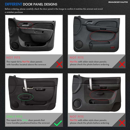 22818470 Front Right Passenger Side Armrest Repair Kit Fit for Chevy Silverado 1500 2500HD 3500HD 2010-2014 For GMC Sierra 1500 2500 HD 3500 HD 2010-2014 Door Panel with Release Handle Below Armrest