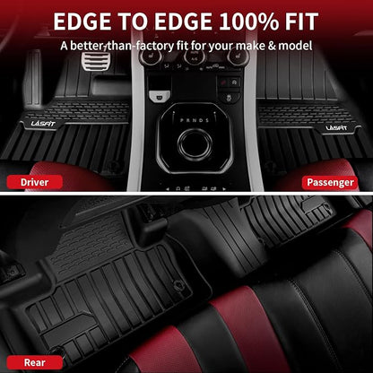 LASFIT Floor Mats for Range Rover Sport 2014-2022 (Not for Discovery/Evoque), TPE All Weather Custom Fit for Land Rover Sport Floor Liners 1st & 2nd Row Car Mats, Black, Easy to Clean