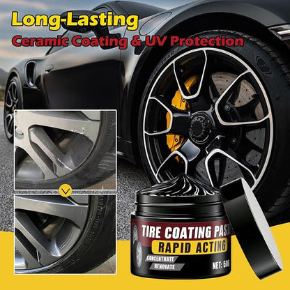 3PCS Tire Coating Paste, Tire Polishing Paste, Car Tire Shine with Sponge, Long-Lasting, UV Protection & Weather Resistant Tire Coating for Car, Truck, Motorcycle, RV
