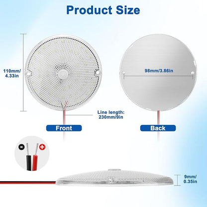 Linkstyle 12V RV Interior Lights: 4PCS LED Ceiling Dome Light, 60LEDs 1000LM Interior Lighting with Switch for Car Van Truck Auto Vehicle Boats, 8000K