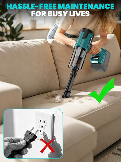 Handheld Electric Vacuum Cleaner Compatible with Makita 18V Battery, Portable Handheld Vacuum for Pet Hair & Sand, Capable of Quick Vehicle Interior & Garage Cleanup, (Battery Not Included)