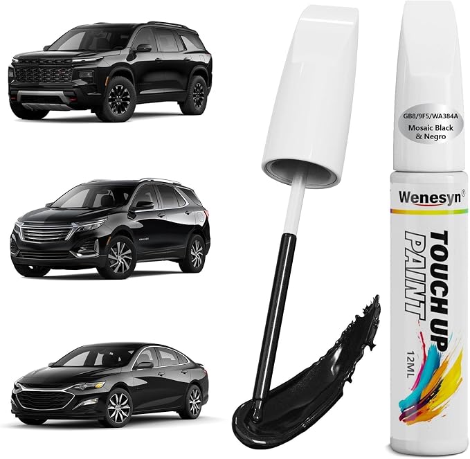 GB8/WA384A Mosaic Black Touch Up Paint Compatible with Chevrolet, Car Paint Scratch Remover for Nicks & Chips Repair, Automotive Paints Exact Match Chevy Silverado/Equinox/Malibu/Traverse