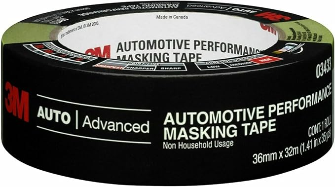 3M Automotive Performance Masking Tape, 36 mm x 32 m, 6/case (Pack of 6)