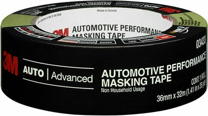 3M Automotive Performance Masking Tape, 36 mm x 32 m, 6/case (Pack of 6)