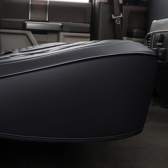 Huidasource Tacoma Rear Bench Car Seat Covers, Black Leather Back Row Seat Cushion Cover Fit for Toyota Tacoma 2016-2023 Double & Crew Cab SR SR5 Limited TRD Sport/Pro/Off Road (Back Row/Black)
