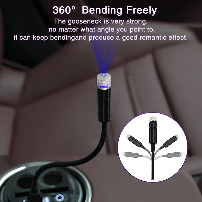 Star Projector Night Light, Car Accessories for Women and Men, Romantic Car Led Lights Interior, Adjustable Interior Car Lights, Roof, Bedroom, Decor, Room Decor, Home Decor, Plug and Play