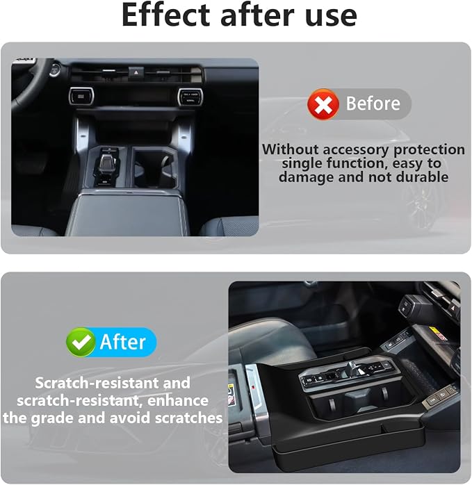Gear Shift Panel Trim for RAV4 2026 LE/SE/XLE Premium/Woodland/XSE/Limited, Central Control Console Cover, Silicone Gear Shift Knob Cover with Organizer, Anti-Scratch Interior Accessories