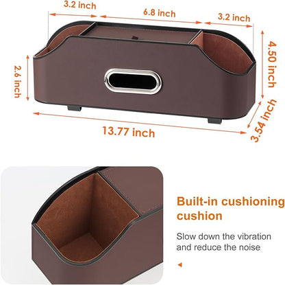 Car Rear Backseat Extra Multifunctional Drink Cup Holder Organizers with Tissue Storage Box Organizer & Hooks for Car Seat Back (Brown)