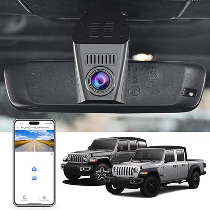 Mangoal 4K Dash Cam Custom Fit for Jeep Gladiator JT 2018 2019 2020 2021 2022 2023 & Wrangler JL 2018-2023 etc,Integrated OEM Look, UHD 2160P, App & WiFi, GPS, 64GB Card