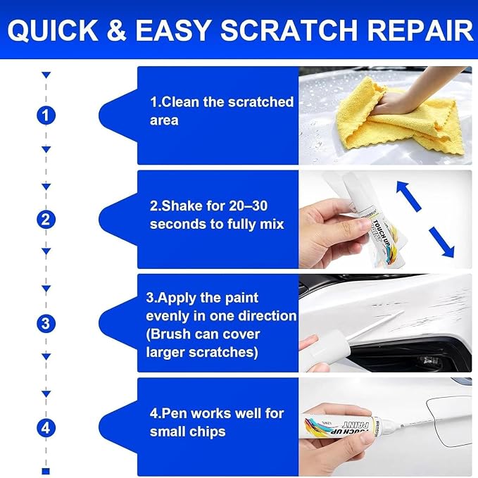 B2R Deep Sea Blue Touch Up Paint Compatible with Kia, Car Paint Scratch Remover for Nicks & Chips Repair, Automotive Paints Exact Match Forte/Rio