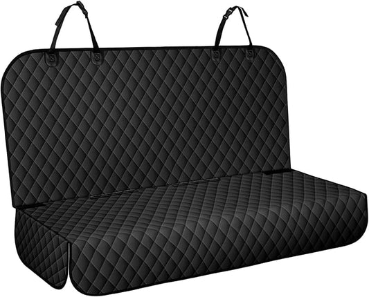 NECKORY Backseat Cover for Dogs, Waterproof and Non-Slip Pet Bench Seat Covers, Car Seat Protector for Back Seat, Universal Size Rear Car Seat Cover Fits Cars, Trucks and SUVs, L-Carbon Black