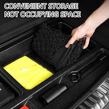 Cargo Net for SUV with Hooks, Adjustable Highly Elastic Storage Organizer Net for Car, Pickup Trucks,Mesh Organizer 2.6'x3.3' Stretches to 5'x6',Road Trip Essentials Black