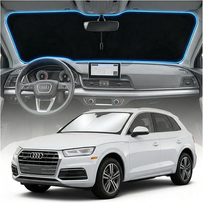 for Audi Q5 Sun Shade Windshield Cover - Custom Fit Q5 Accessories 2018-2023 2024 2025 2026 Sunshade Foldable UV Protection & Heat Shield Sun Visor Accessories