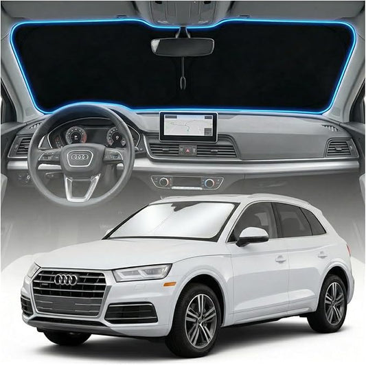 for Audi Q5 Sun Shade Windshield Cover - Custom Fit Q5 Accessories 2018-2023 2024 2025 2026 Sunshade Foldable UV Protection & Heat Shield Sun Visor Accessories