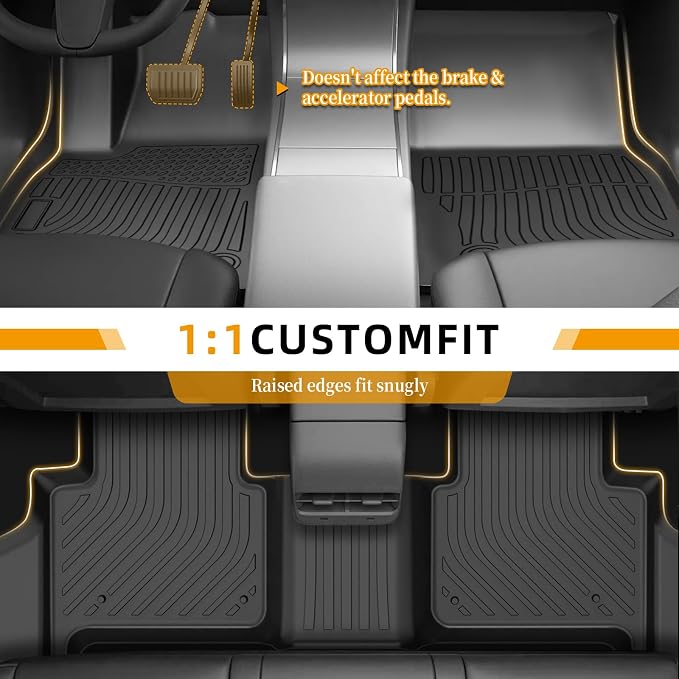 Floor Mats for Jeep Grand Cherokee 2022 2023 2024 2025, 2025 Grand Cherokee Laredo/Overland/Limited/Trailhawk/Summit Reserve/Summit/Altitude Floor Mats, ONLY 5 Seat, NOT WK or L or 4xe, TPE Non-Slip