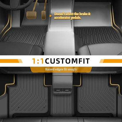 Floor Mats for Jeep Grand Cherokee 2022 2023 2024 2025, 2025 Grand Cherokee Laredo/Overland/Limited/Trailhawk/Summit Reserve/Summit/Altitude Floor Mats, ONLY 5 Seat, NOT WK or L or 4xe, TPE Non-Slip