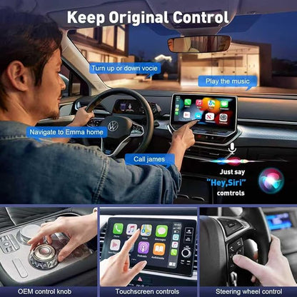 UANTIN Wireless CarPlay Adapter for Apple iPhone iOS 10+ & Cars from 2015+, Mini Edition, Converts Factory Wired to Wireless CarPlay Dongle Plug & Play, USB A/C