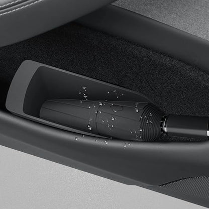For 2026 New Tesla Model Y Juniper Front Car Door Trash Cans Side Door Portable Small Garbage Storage Bin Interior Accessories - TPE, Black - 2 Pack