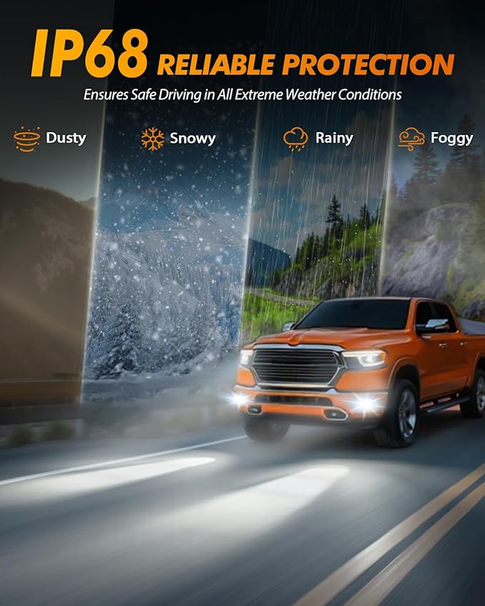 Termitor Upgraded 9008/H13 Bulbs, 80,000LM 1500% Ultra-Bright, 6500K Pure White H13/9008 Driving Light Bulbs Conversion Kits, Easy Plug-N-Play Installation, Pack of 2