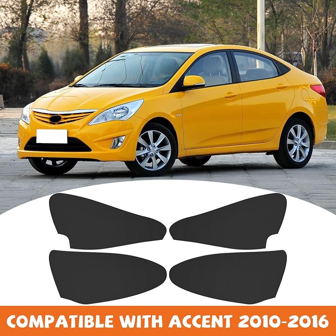 RUIANTE 4pcs Door Panel Cover Trim Replacement Compatible for Accent 2010-2016 Car Interior Accessories (Black)