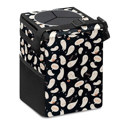 Car Trash Can – Multi-Purpose, Lightweight and Portable with Durable Water-Resistant Coating, No Installation Required, Practical and Ample Capacity, Variety of Colors Halloween Ghost Pumpkin