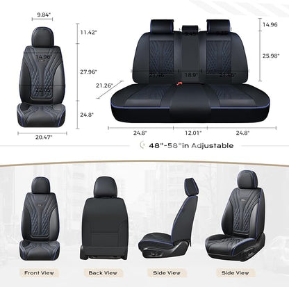 Coverado Car Seat Covers, Car Seat Covers Front Seats, 2-Pack Front Seat Cover, Nappa Leather Waterproof Seat Covers, Car Seat Protectors, Automotive Seat Covers Universal Fit for Most Vehicles