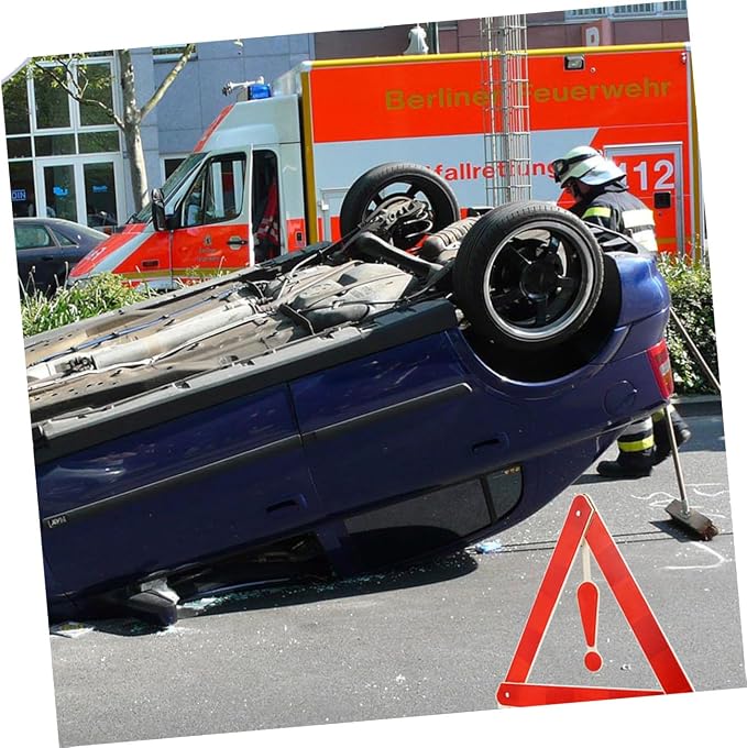 Unomor 4pcs Auto Safety Warning Signs Car Warning Triangle Kit Material Easy to Store Firm Structure for Vehicle Maintenance Construction