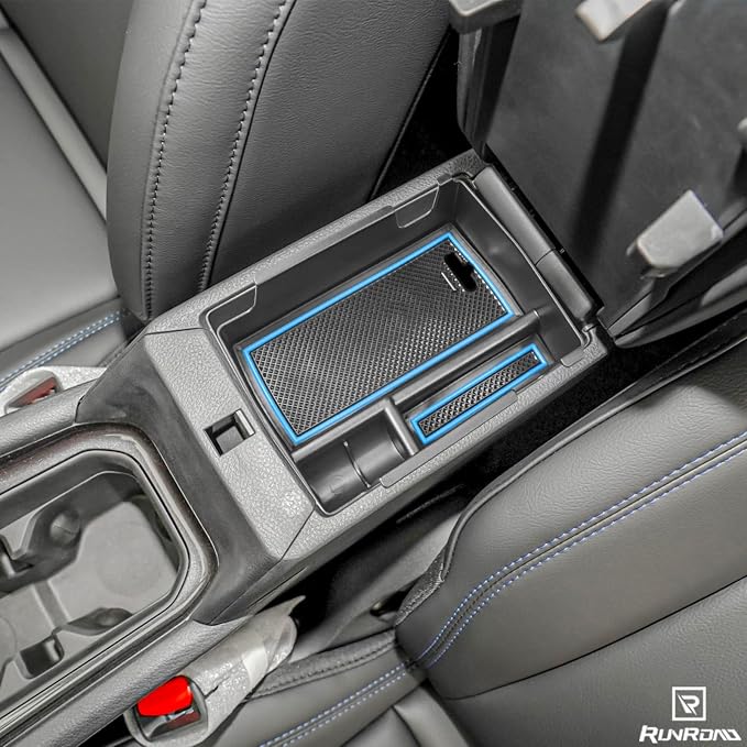 RUNROAD Center Console Organizer Tray Compatible with Jeep Compass 2022-2025 Accessories, Coin Holder Armrest Tray Secondary Storage Box Insert Console Organizer Card Container, Blue (NOT For Ltd)