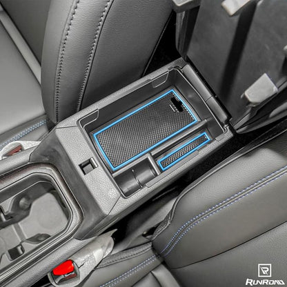 RUNROAD Center Console Organizer Tray Compatible with Jeep Compass 2022-2025 Accessories, Coin Holder Armrest Tray Secondary Storage Box Insert Console Organizer Card Container, Blue (NOT For Ltd)