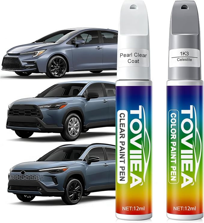 Celestite(1K3) Touch Up Paint Compatible with TOYOTA,2-In-1 Car Scratch Remover Pen,Car Paint Scratch Repair Kit for Scratches,Chips & Nicks,2-PCS SET
