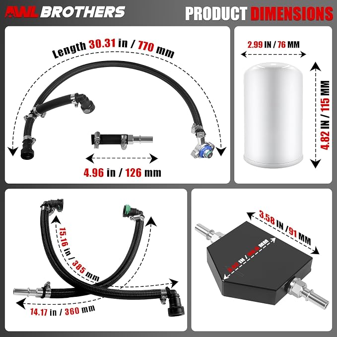Fuel Pump Protection Kit for 2011-2022 Ford F250 F350 F450 F550 Super Duty 6.7L Diesel, Upgraded Braided Line, Replaces 7031190