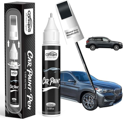 Mineral Grey Metallic(B39) for BMW Touch Up Paint Pen, 2 in 1 Car Scratch Remover with Pen Tip and Brush, Precise Color Match for Car Paint Scratch Repair, Quickly and Easily Fix Chips and Nicks