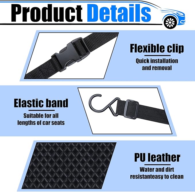 BFXM Car Purse Holder Between Seats, Leather Auto Front Seat Handbag Organizer Pocket, Large Capacity Car Net Pocket Handbag Holder, Backseat Barrier Storage Bag Fits for Car, Truck, SUV