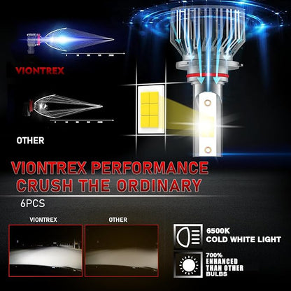 High Low Beam Fog Light Bulbs Combo Pack Fit for Honda CRV 2015 2016 2017 2018 2019 2020 2021 Driving Light,6500K White Car Lamp Bulb Kit,Plug and Play,IP68 Pack of 6
