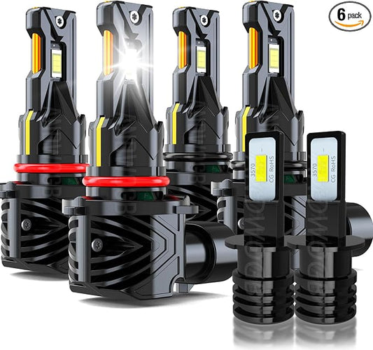 Lights Compatible for Chevy C1500 C2500 C3500 Light Fog Bulbs for Off road Use, Years: 1990 1991 1992 1993 1994 1995 1996 1997 1998, 48000 Lumens 800% Brightness, Pack of 6