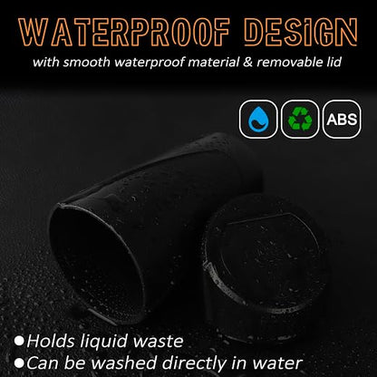Car Trash Can with Lid, Leakproof Garbage Can with 40 Attached Trash Bags, Mini Essential Car Accessories for Interior for Car, Home, Office (Black)