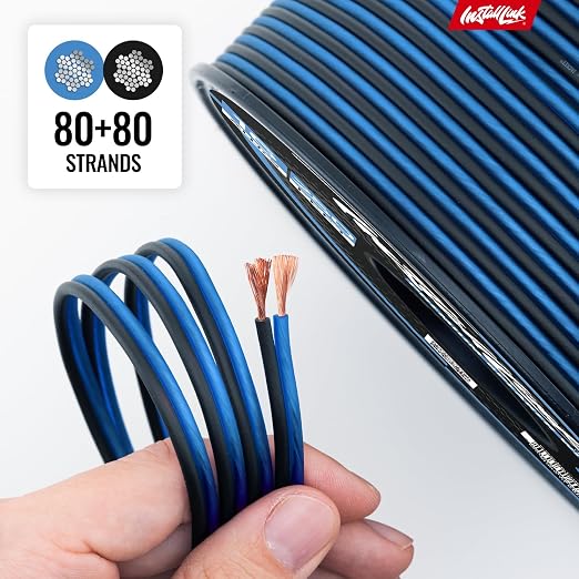16 AWG Gauge Speaker Wire Cable Stereo, Car or Home Theater, CCA (250 Feet) by Install Link