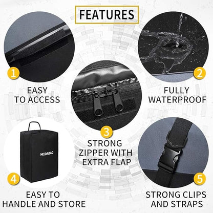 MIDABAO 20 Cubic Waterproof Duty Car Roof Top Carrier-Car Cargo Roof Top Bag, Waterproof & Coated Zippers includes Anti Slip Mat with or without Racks (20 Cubic Feet)
