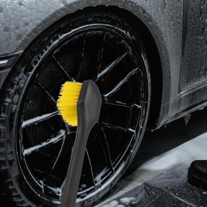 Gatuida Nylon Bristles Truck Cleaning Brush Car Tire Cleaning Brush for Rims Car Interior Cleaning