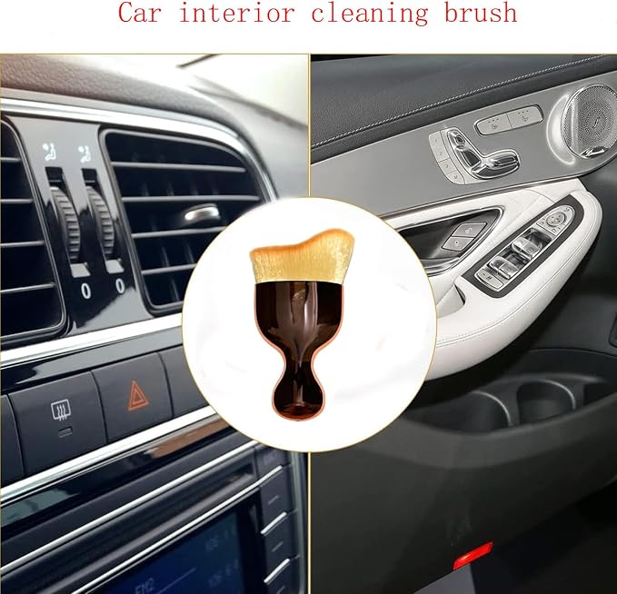 4Pcs Car Interior Cleaning Soft Brushes, Car Interior Beauty Brush,Car Interior Dusting Brush,Suitable for Cleaning Car Interior or Exterior,Air Conditioning Vents,Leather