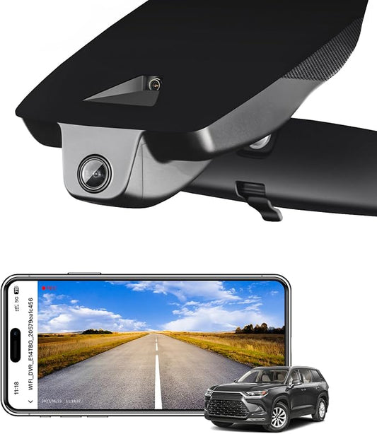 Mangoal 4K Dash Cam Custom fit for Toyota Grand Highlander & Hybrid 2024 2025 2026, XLE Limited Platinum etc, Integrated OEM Look, UHD 2160P Video, App & WiFi, Easy to Install, GPS, 64GB Card