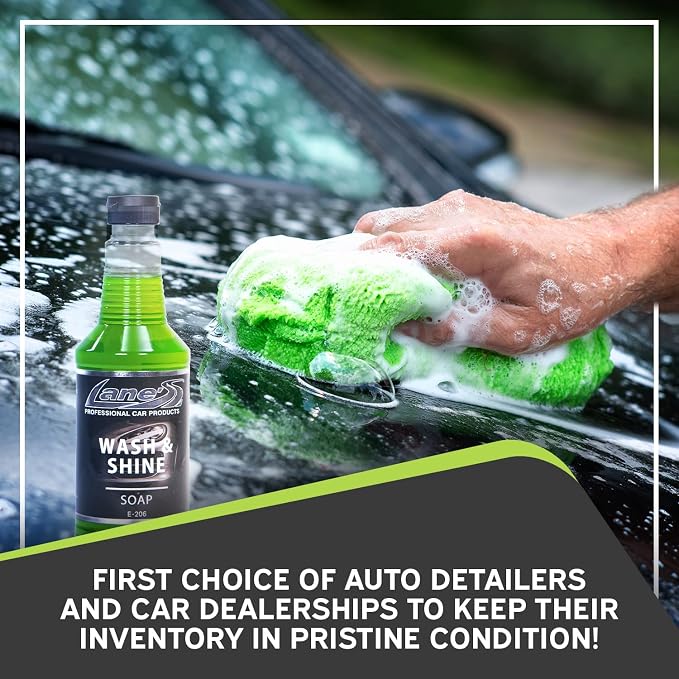LANE'S Car Soap Car Wax Soap Car Wash Mitt the Perfect Wax Shampoo for Auto Detailing/Interior Care Products High Foaming With Gentle & Concentrated Formula - E-206-16oz