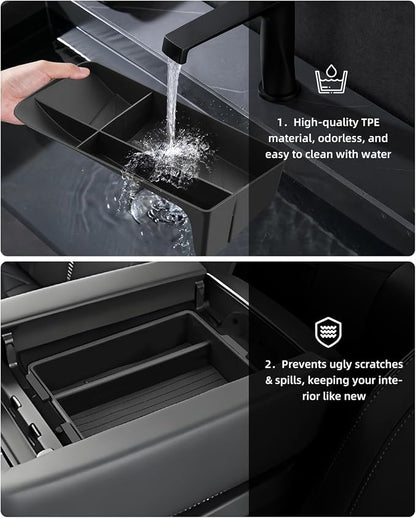Double-Layer Center Console Organizer + Dashboard Storage Tray for 2024 2025 2026 Lexus TX 350/500h/550h, 2025 2026 Lexus TX 350/500h/550h+ Accessories