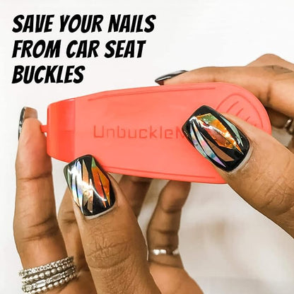 UnbuckleMe Car Seat Buckle Release Tool - Easy Opener Aid for Arthritis, Long Nails, Older Kids - Button Pusher for Infant, Toddler, Convertible 5 pt Harness car Seats - As Seen on Shark Tank (Red)