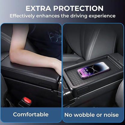 Center Console Cover for Toyota RAV4 2026, Interior Accessories Anti-Slip Center Console Cover Silicone Protective Pad Mat for 2026 RAV 4, Black