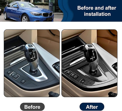 for BMW Gear Shift Panal Cover, Carbon Fiber Style Car Center Console Interior Trim F30 Accessories for F30 F31 F32 F33 F34 F36 328i 320i 335i 330i 435i 420i 430i 440i 425i Not Fit F35