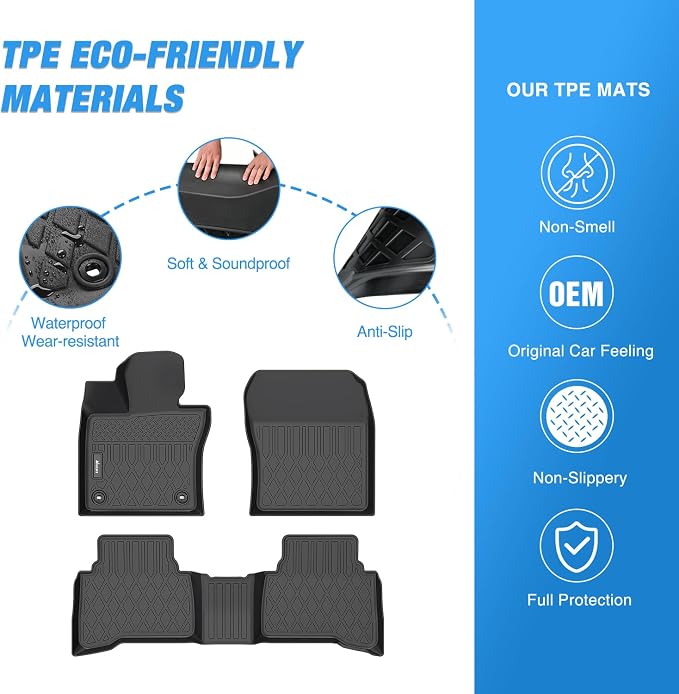 Nilight TPE Floor Mats for Toyota Prius Prime (PHEV) 2023 2024 2025 2026,All Weather Custom Fit Heavy Duty Floor Liners
