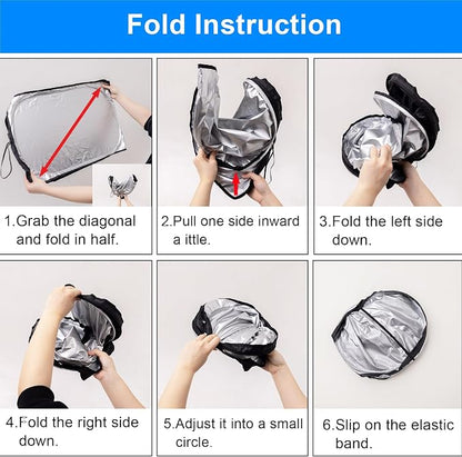 Windshield Sun Shade for 2009-2018 Dodge RAM 1500 Foldable Front Window Shade 310T Thickened Protect from Sun Rays & Heat Damage Fully Covered to Keep Cool