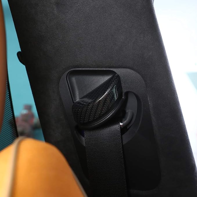 YIWANG Carbon Fiber Style ABS Car Safety Belt Decoration Frame Trim 2Pcs for Maserati Levante 2016 2017 2018 Auto Accessories